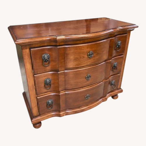 Used Serpentine Front Wood 3-Drawer Dresser for sale on AptDeco