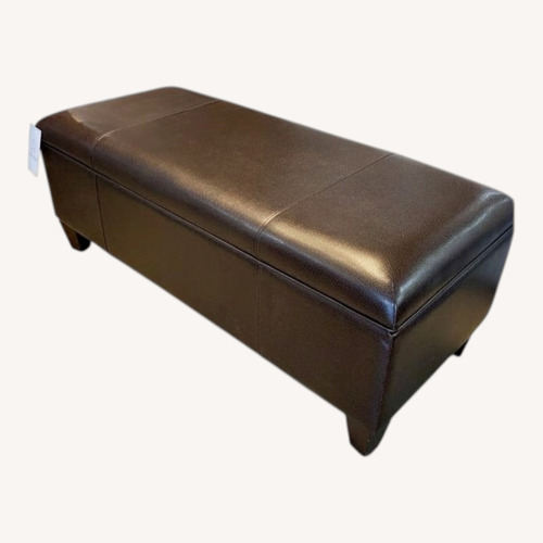 Used Faux Leather Storage Ottoman for sale on AptDeco