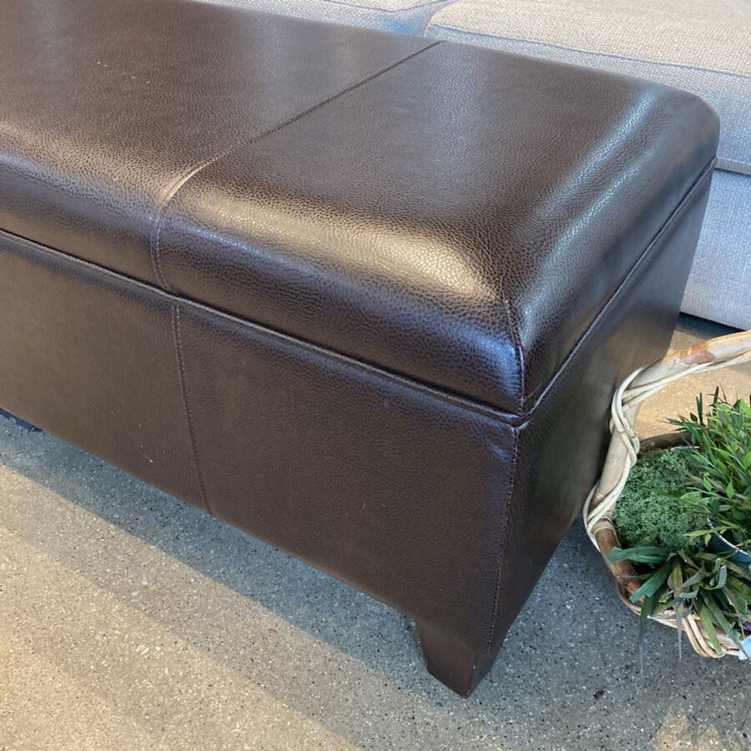 Faux Leather Storage Ottoman - image-4