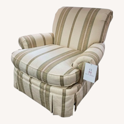 Used Custom Skirted Upholstered Roll-Arm Accent Chair for sale on AptDeco