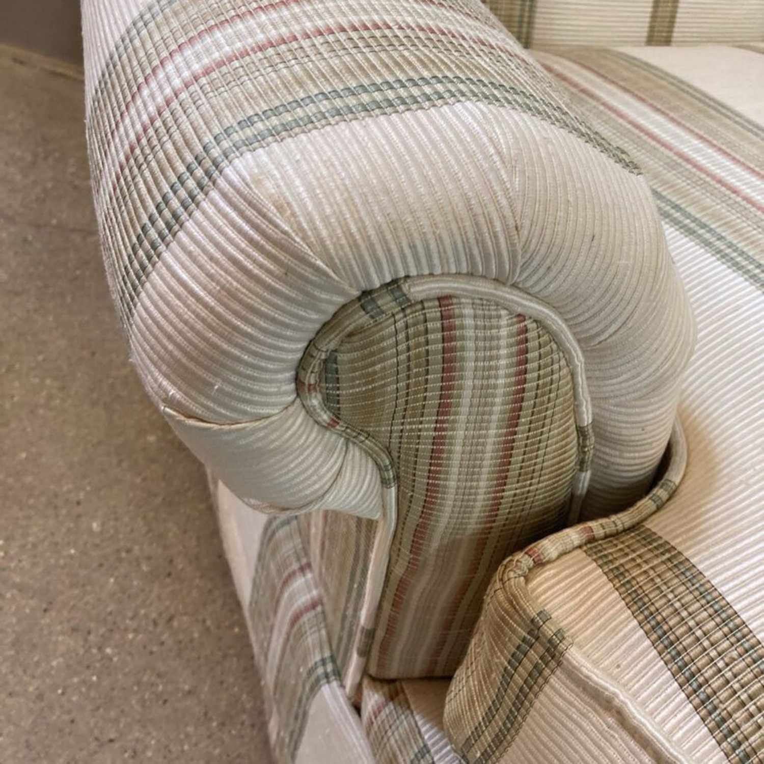 Custom Skirted Upholstered Roll-Arm Accent Chair - image-8