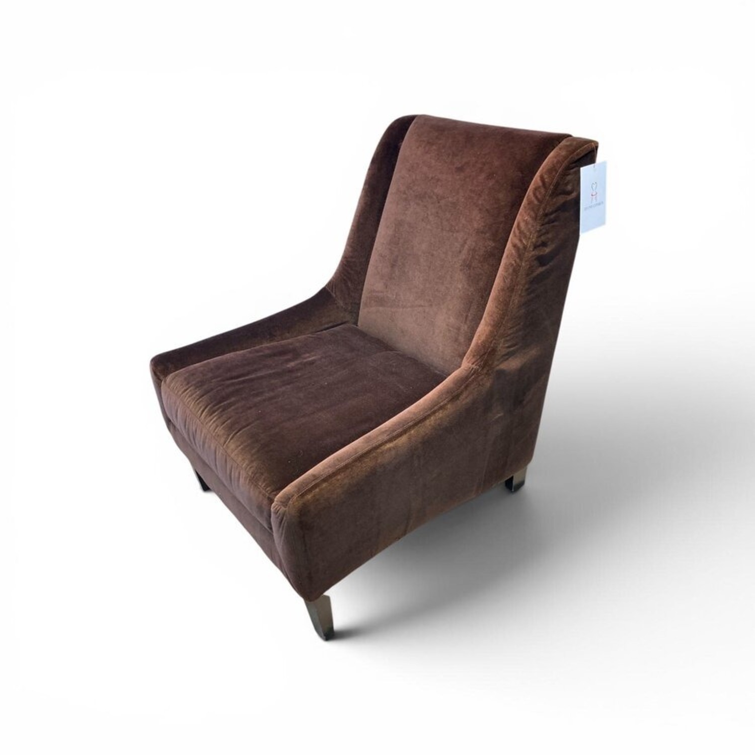 Room & Board Velvet Accent Chair Chocolate Brown - image-1