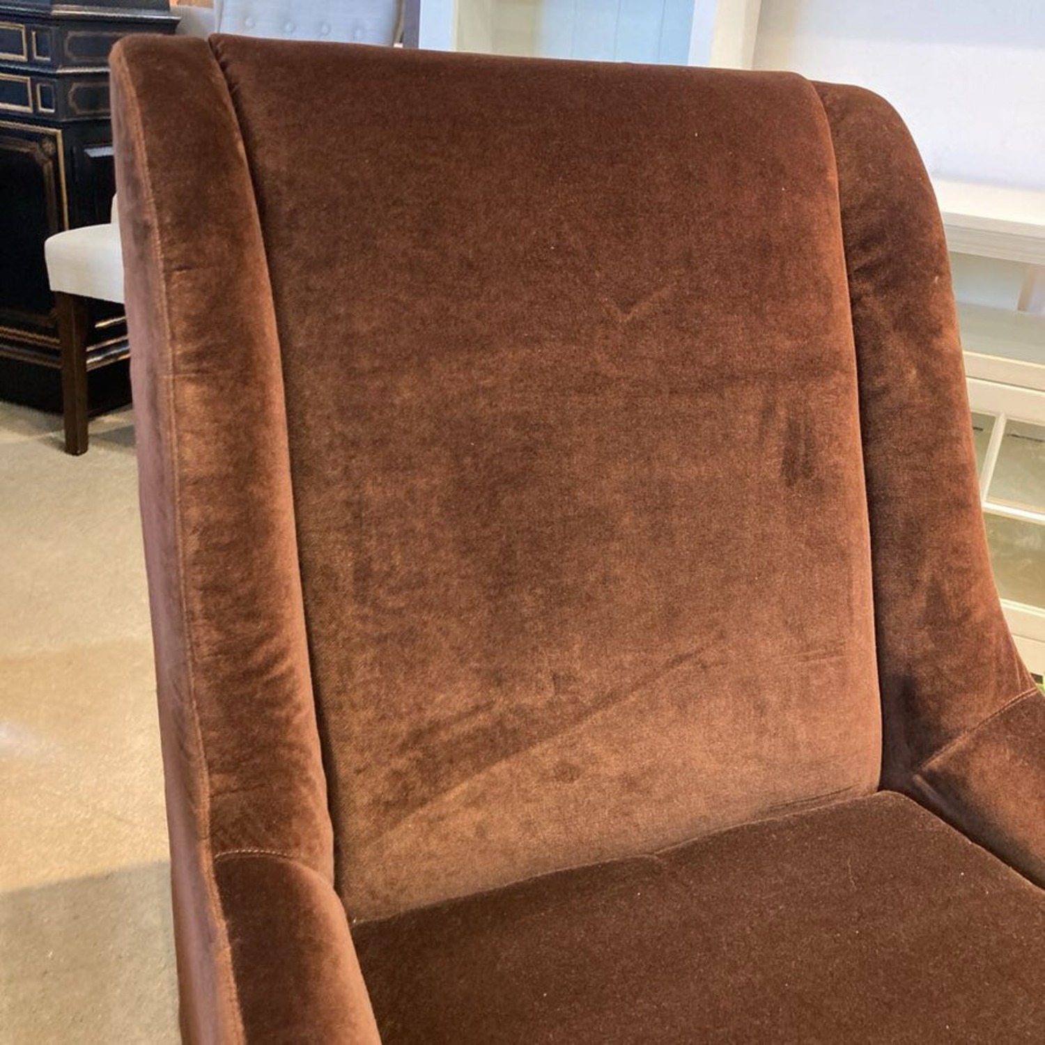 Room & Board Velvet Accent Chair Chocolate Brown - image-4