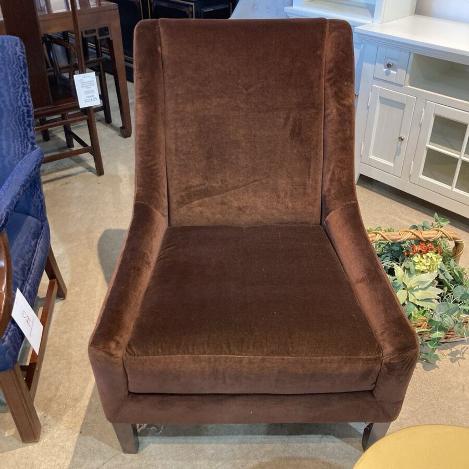 Room & Board Velvet Accent Chair Chocolate Brown - image-3