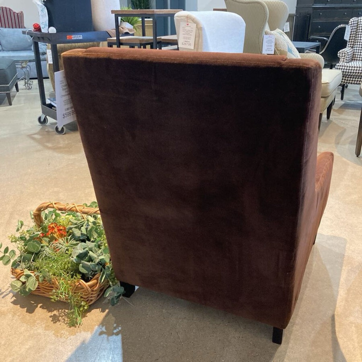 Room & Board Velvet Accent Chair Chocolate Brown - image-6