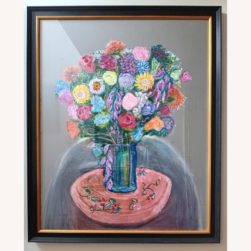 Used Large Original Floral Gouache Painting for sale on AptDeco