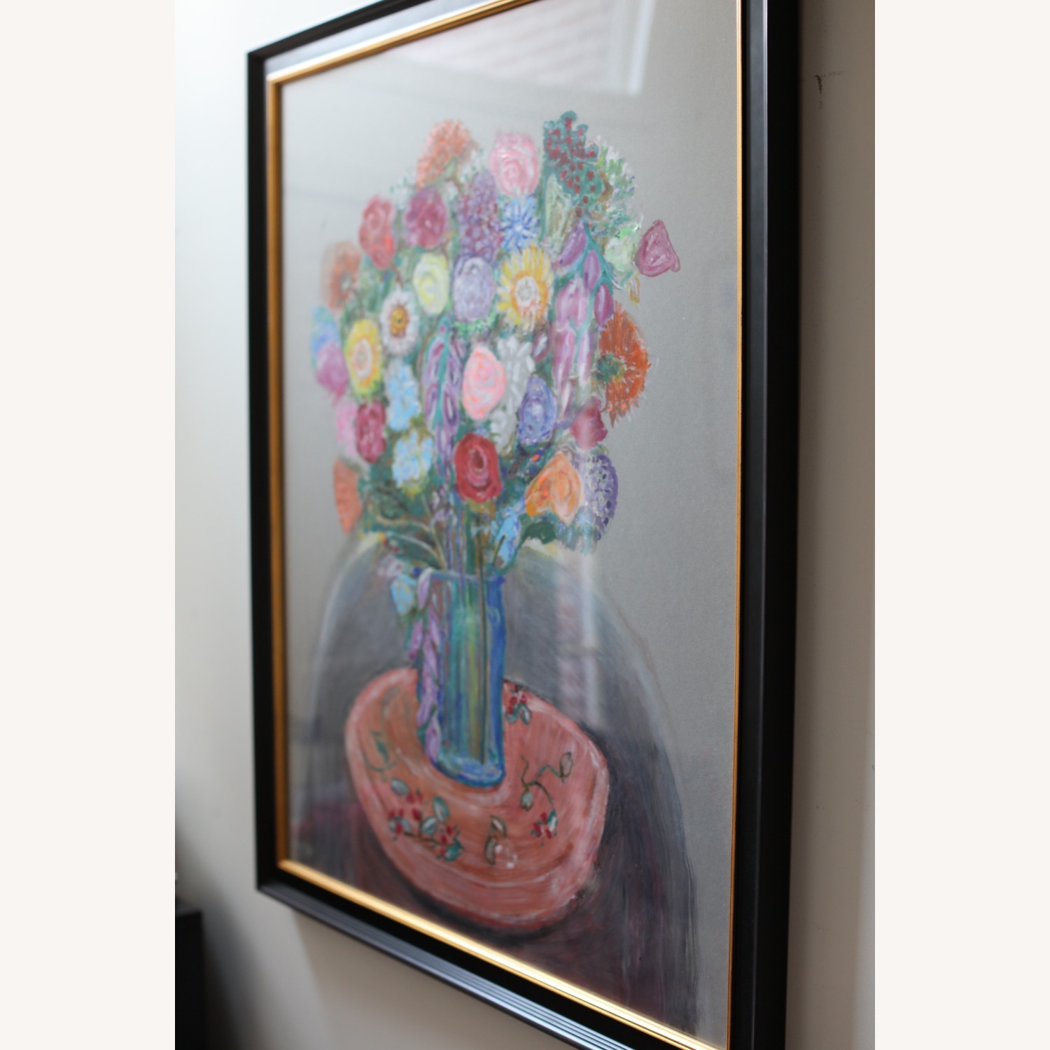 Large Original Floral Gouache Painting - image-7