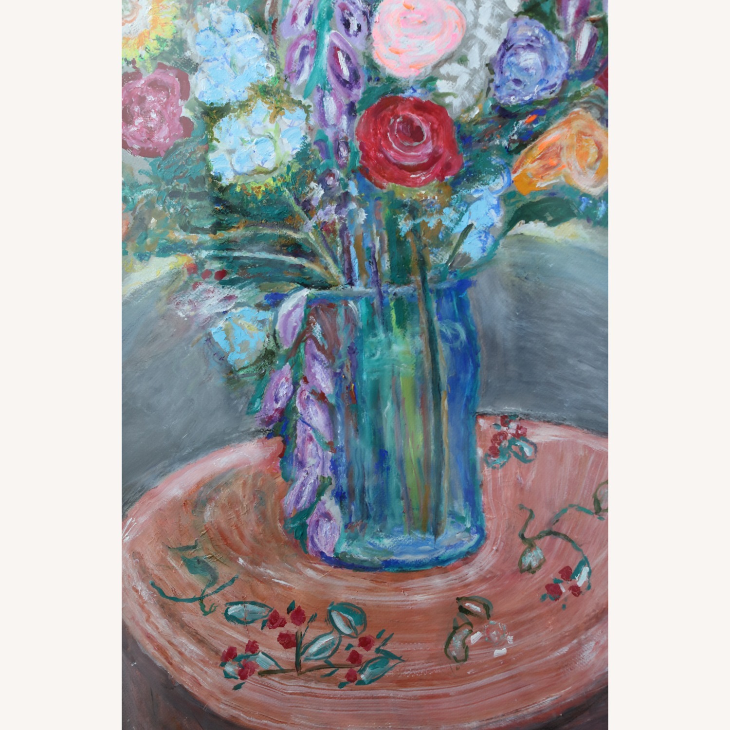 Large Original Floral Gouache Painting - image-4