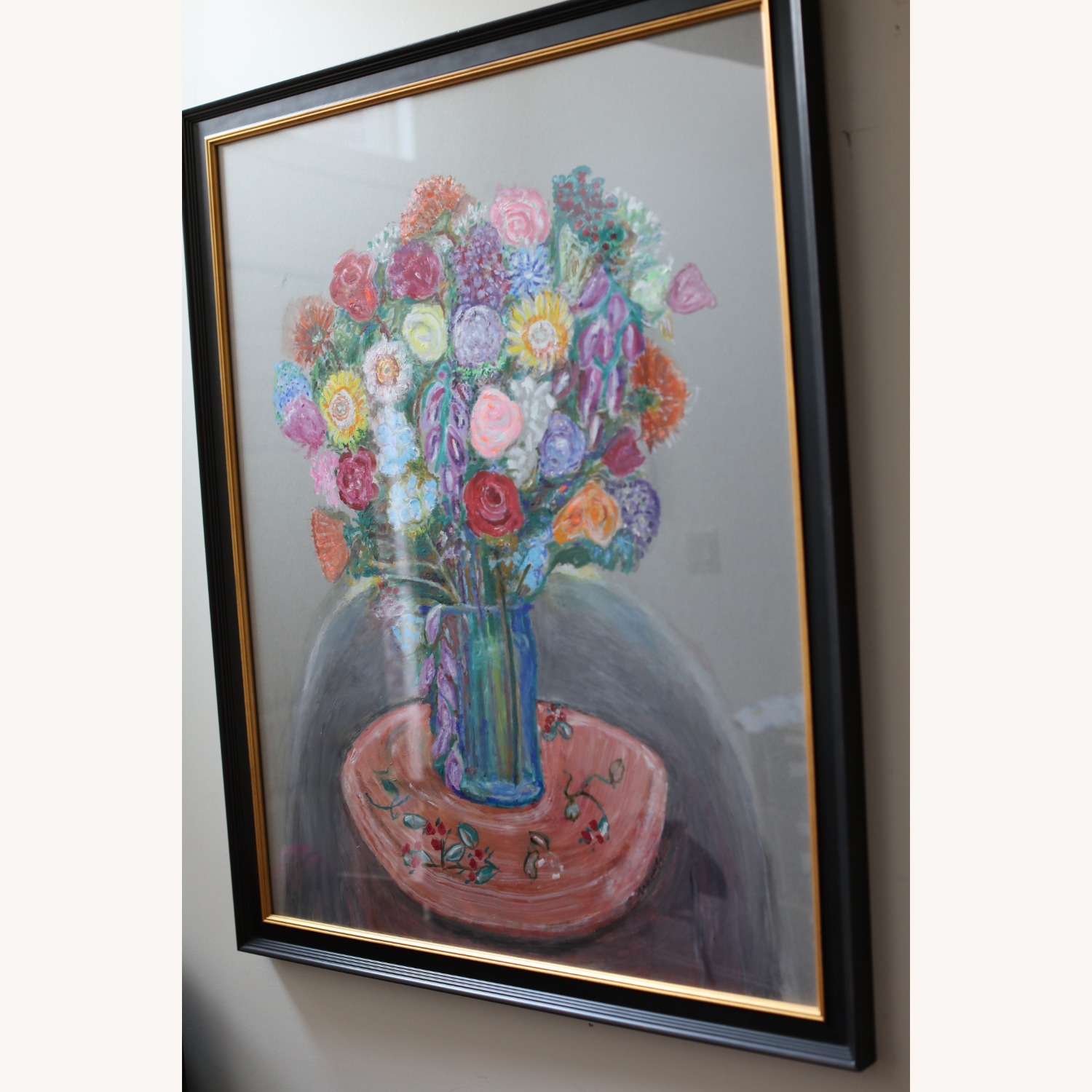 Large Original Floral Gouache Painting - image-5