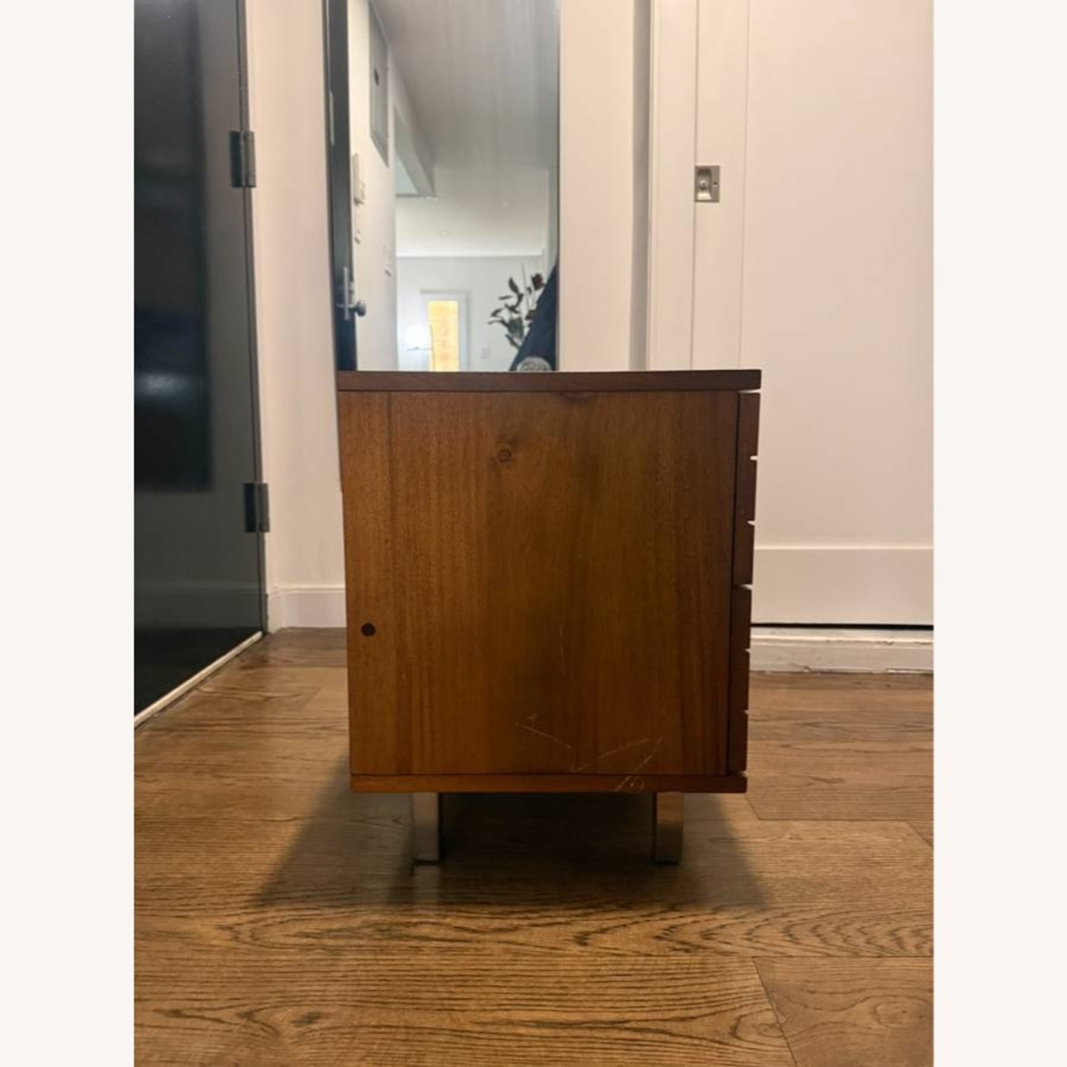 CB2 Fine Lines Dark Brown Wood Nightstand - image-7