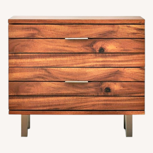 Used CB2 Fine Lines Dark Brown Wood Nightstand for sale on AptDeco