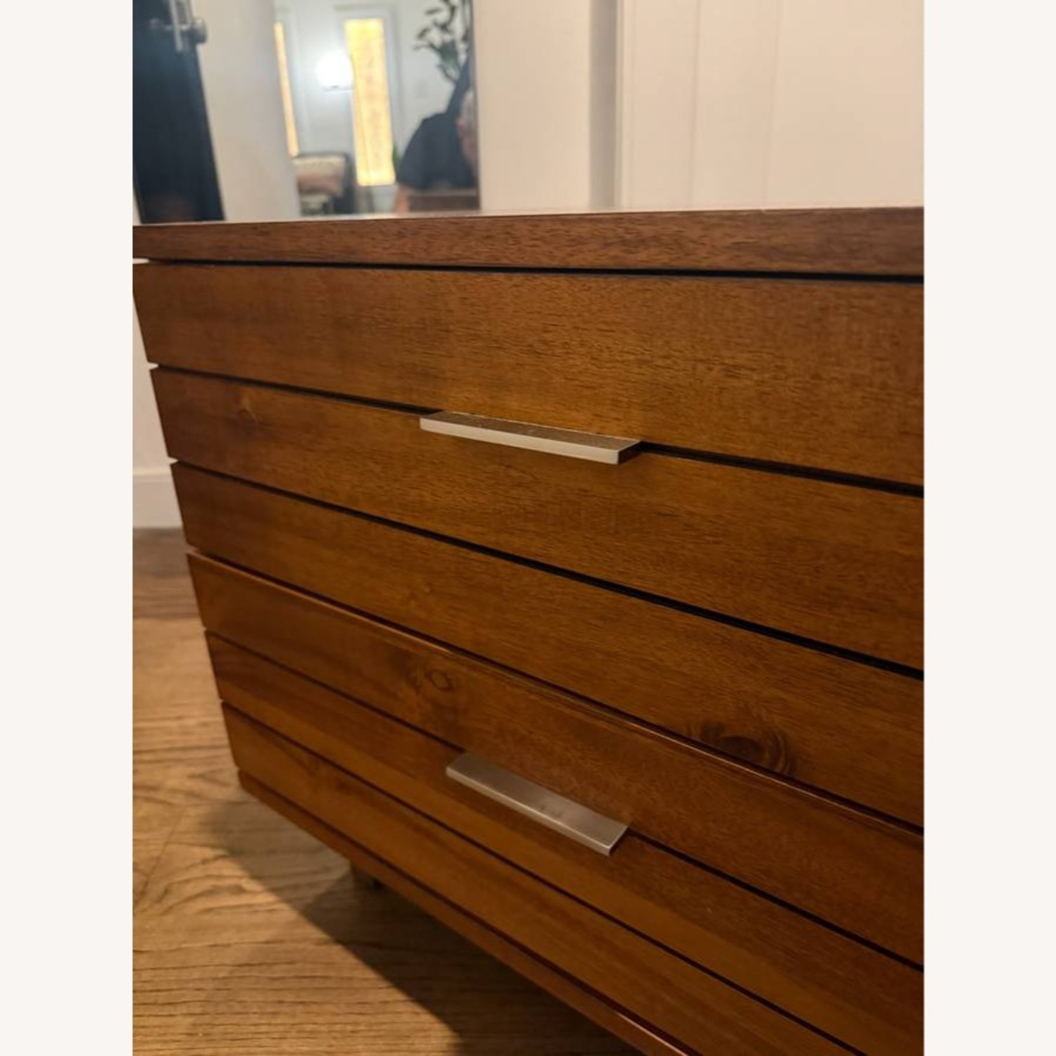 CB2 Fine Lines Dark Brown Wood Nightstand - image-5