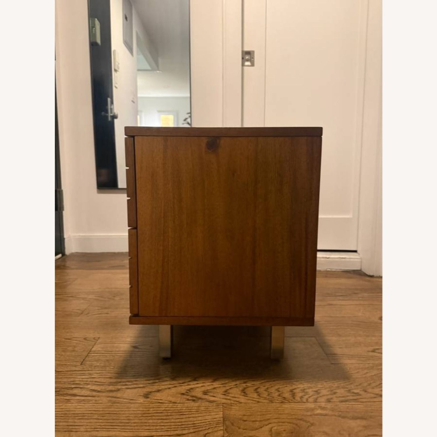 CB2 Fine Lines Dark Brown Wood Nightstand - image-4