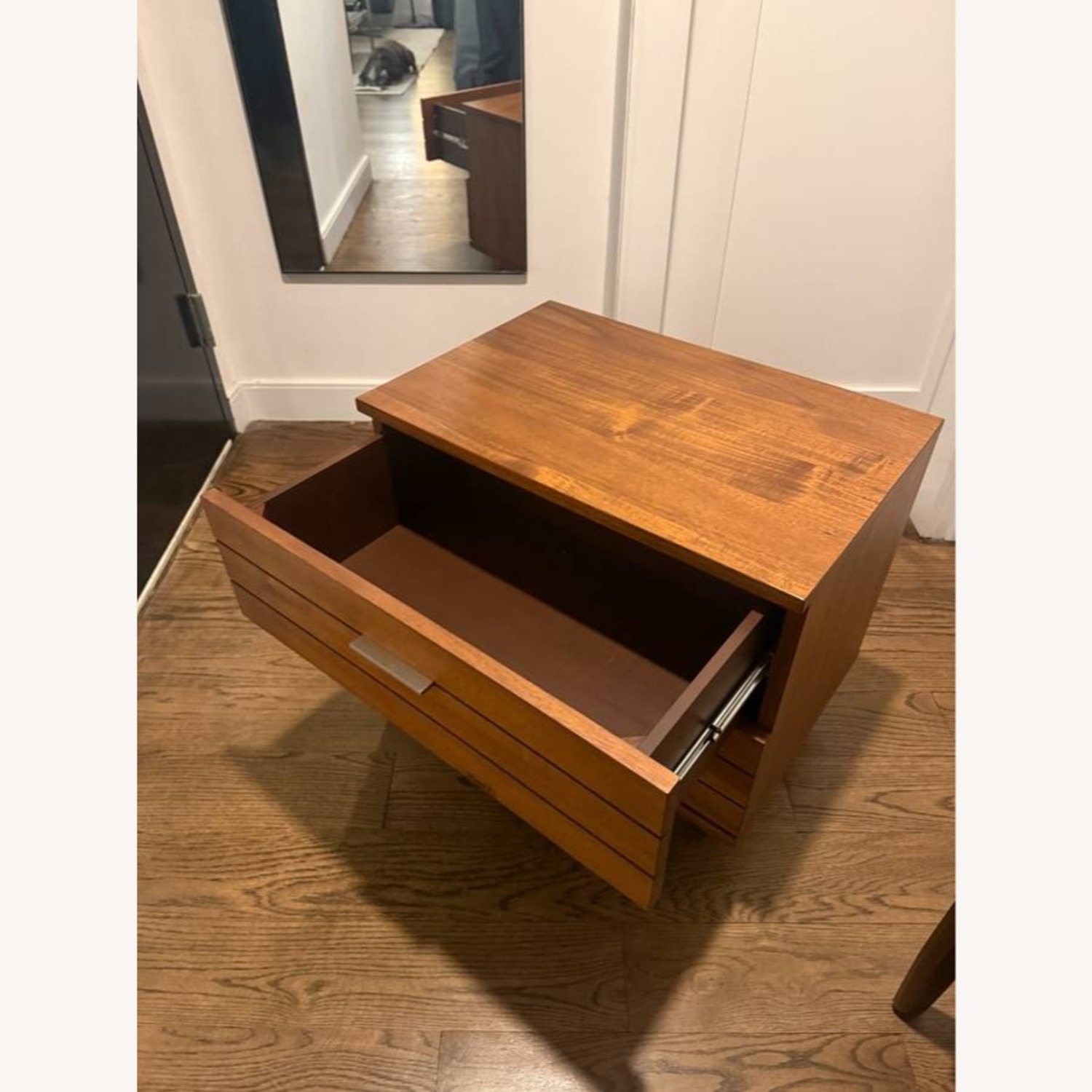 CB2 Fine Lines Dark Brown Wood Nightstand - image-2
