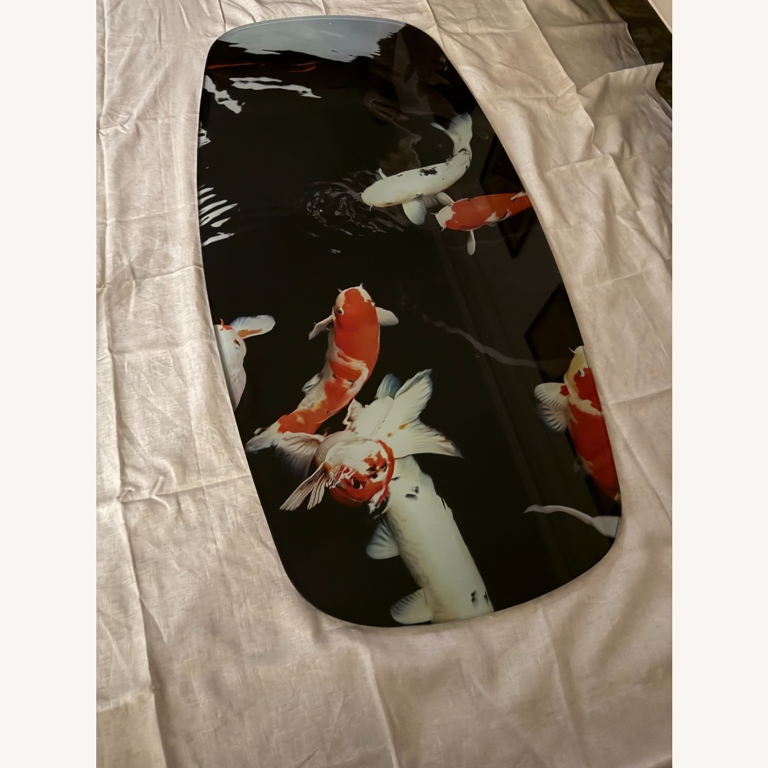 Unique Koi Fish Glass Coffee Table Top - image-4