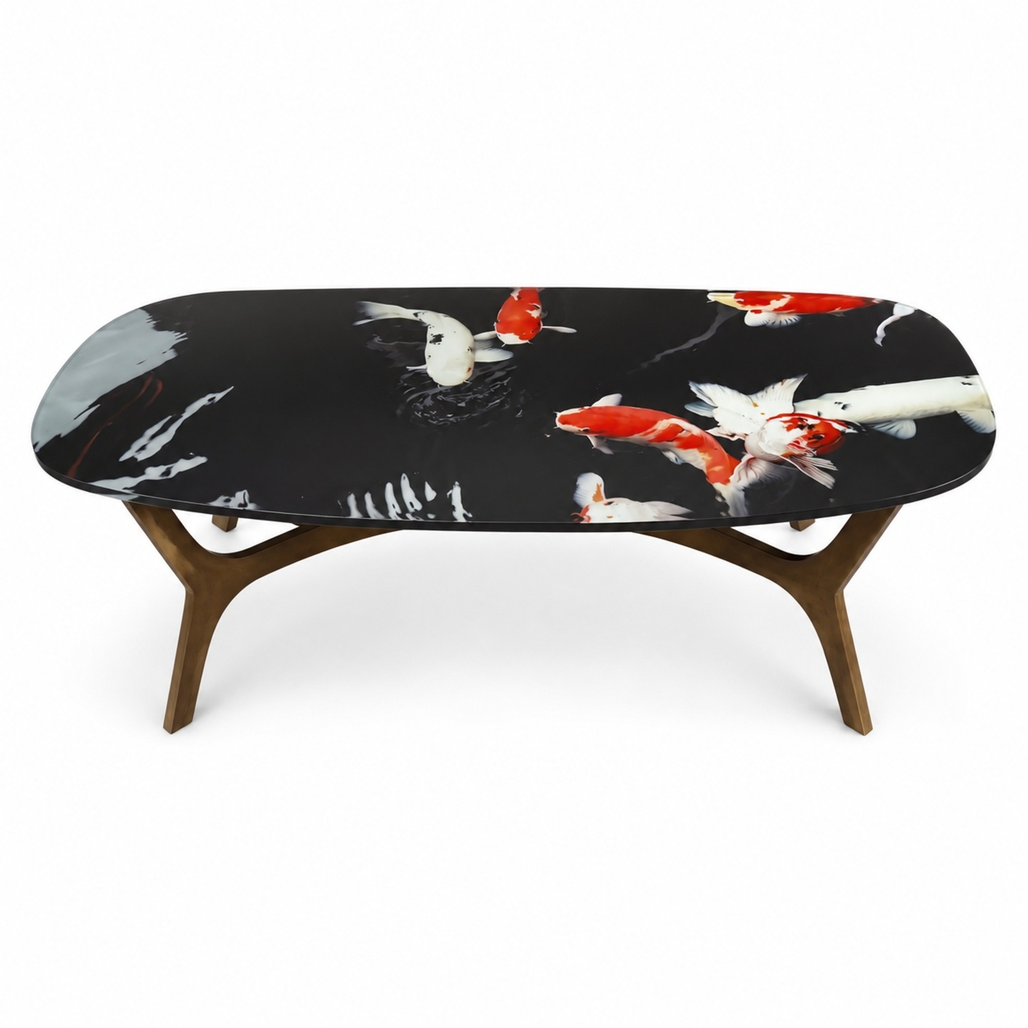 Unique Koi Fish Glass Coffee Table Top - image-5