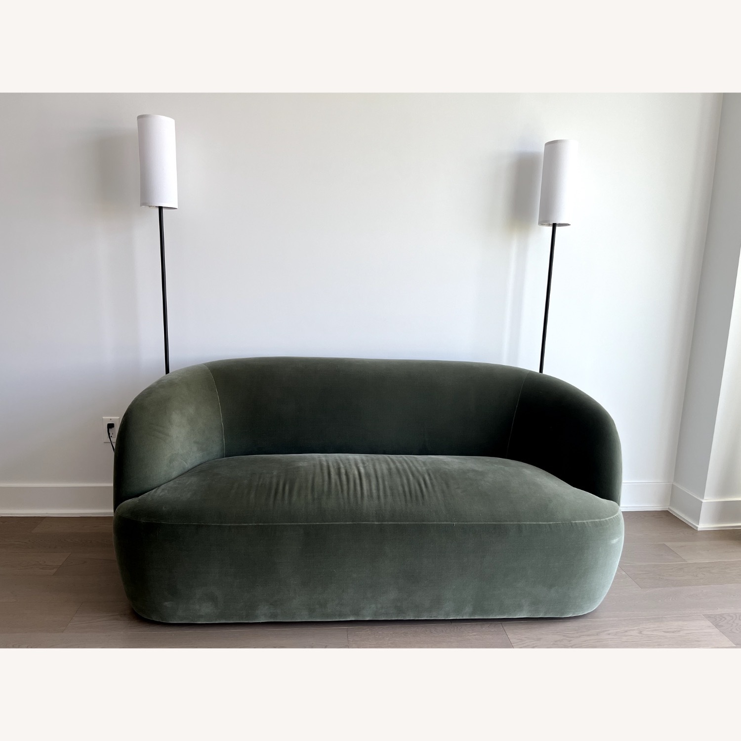 CB2 Goop By Gwenyth Paltrow Green Fabric Loveseat - image-2