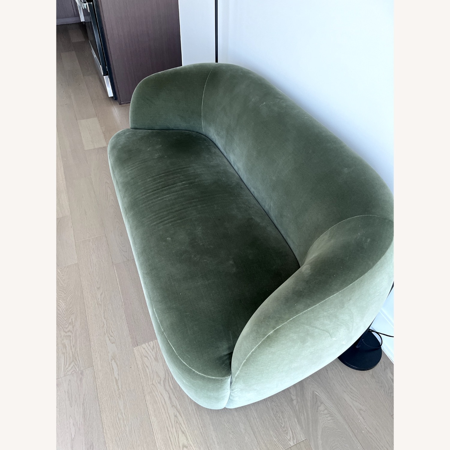 CB2 Goop By Gwenyth Paltrow Green Fabric Loveseat - image-4