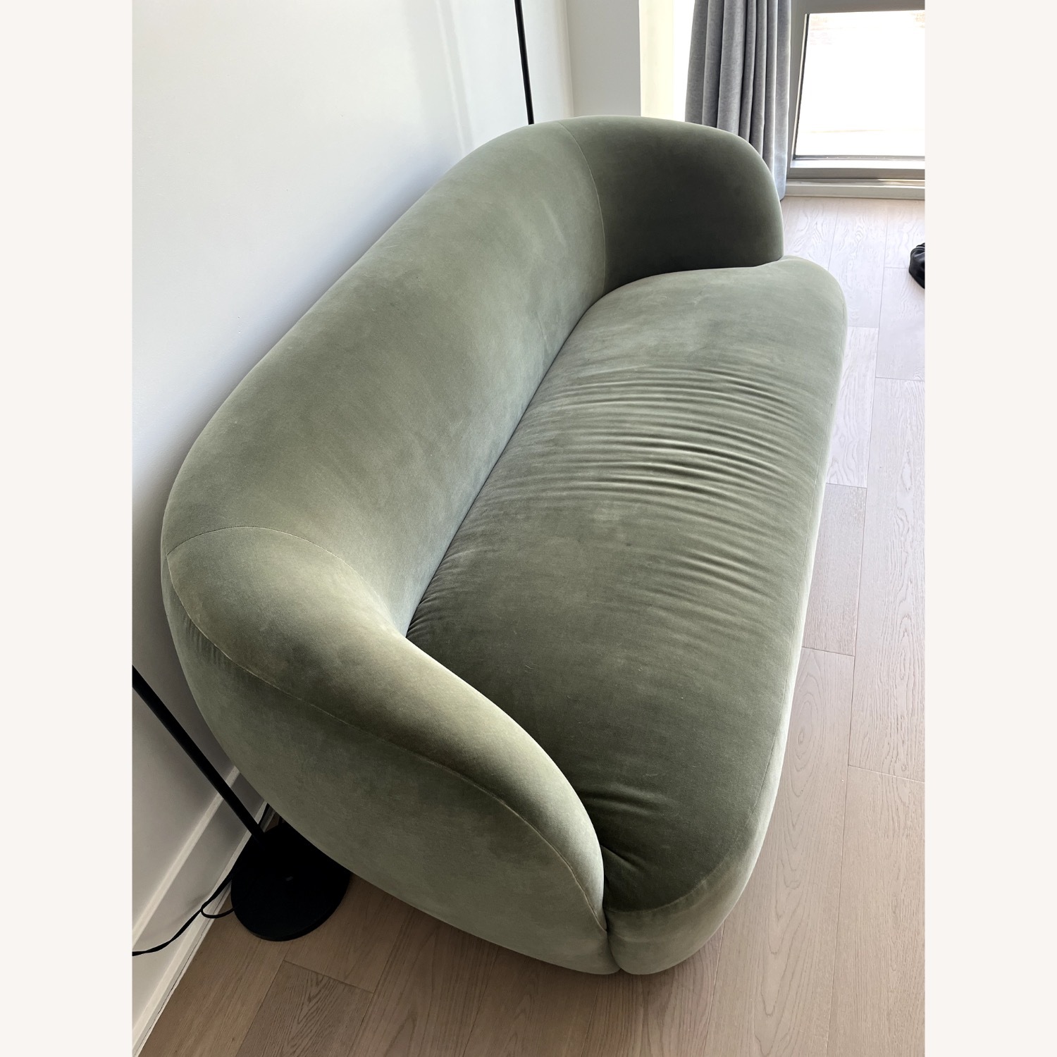 CB2 Goop By Gwenyth Paltrow Green Fabric Loveseat - image-3