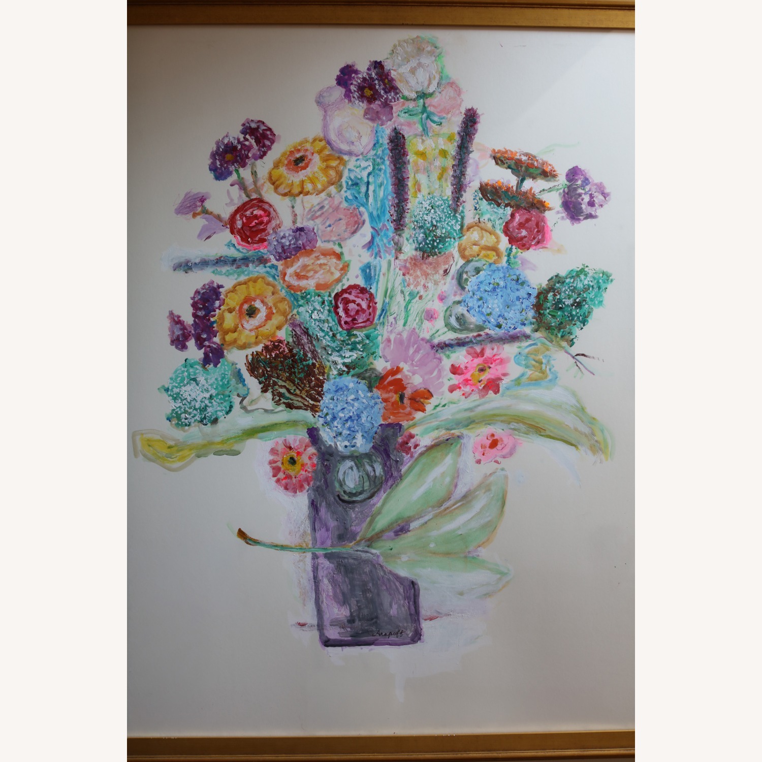 Large Gouache Floral Still Life - image-2