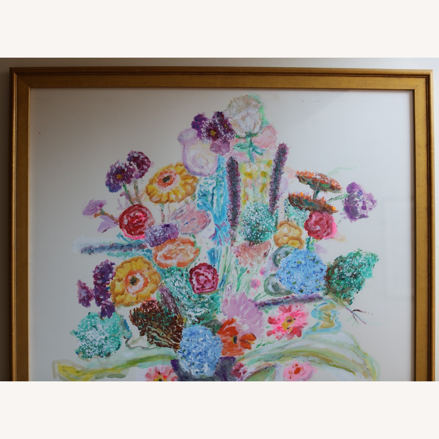 Large Gouache Floral Still Life - image-3