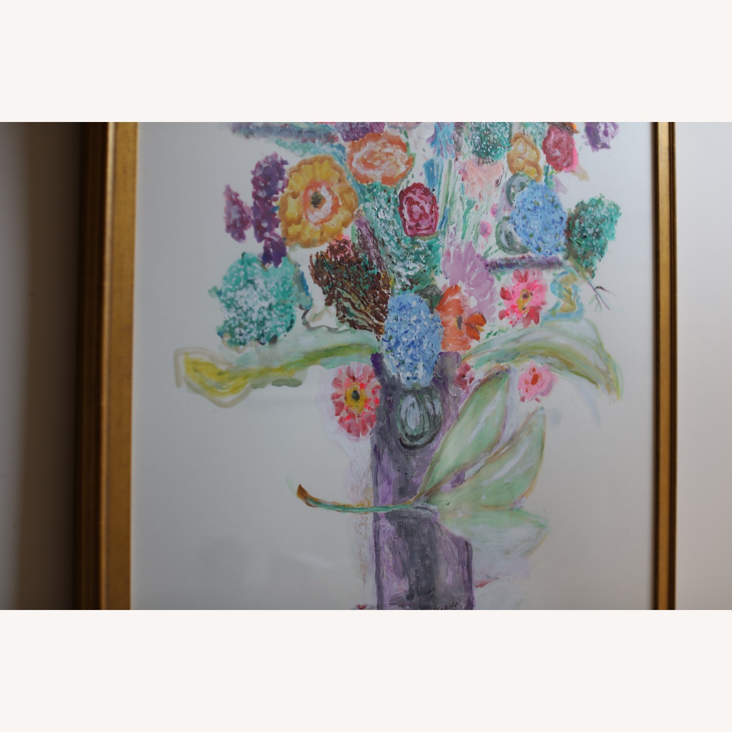 Large Gouache Floral Still Life - image-5