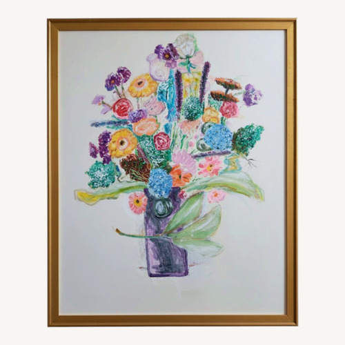 Used Large Gouache Floral Still Life for sale on AptDeco