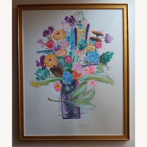 Used Large Gouache Floral Still Life for sale on AptDeco