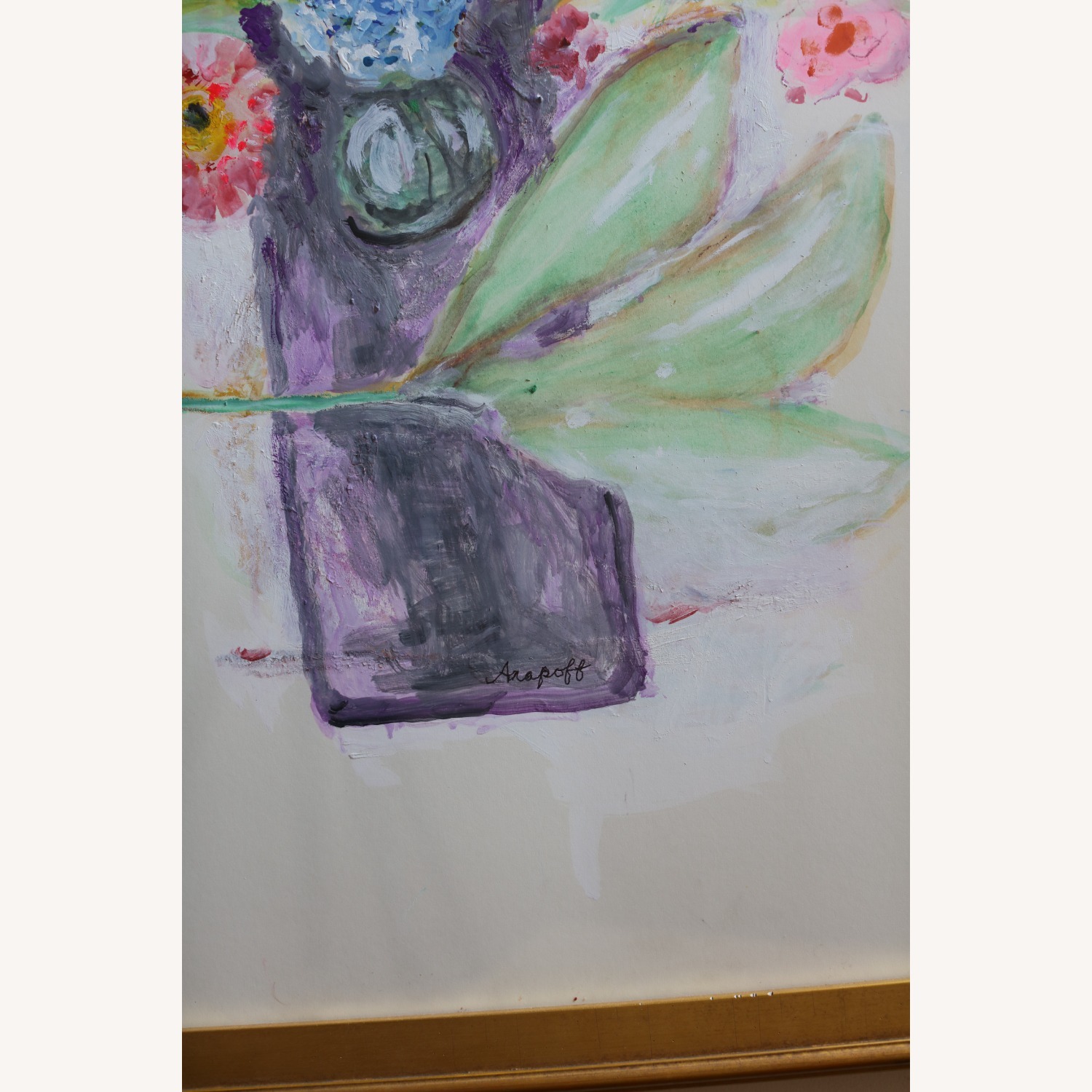 Large Gouache Floral Still Life - image-7