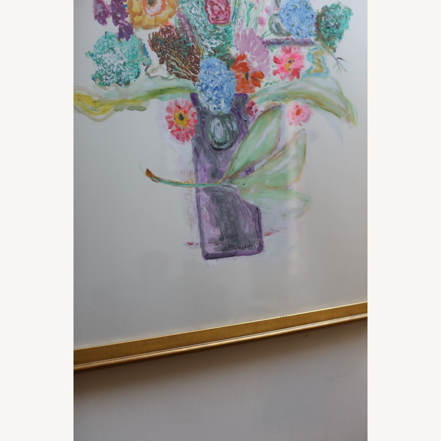 Large Gouache Floral Still Life - image-6