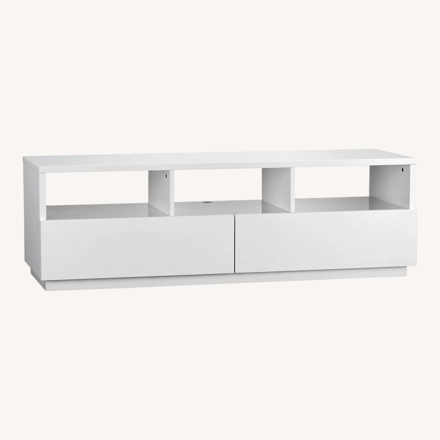 CB2 Chill White Lacquer Media Storage - image-0