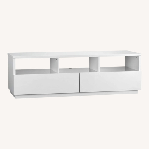Used CB2 Chill White Lacquer Media Storage for sale on AptDeco