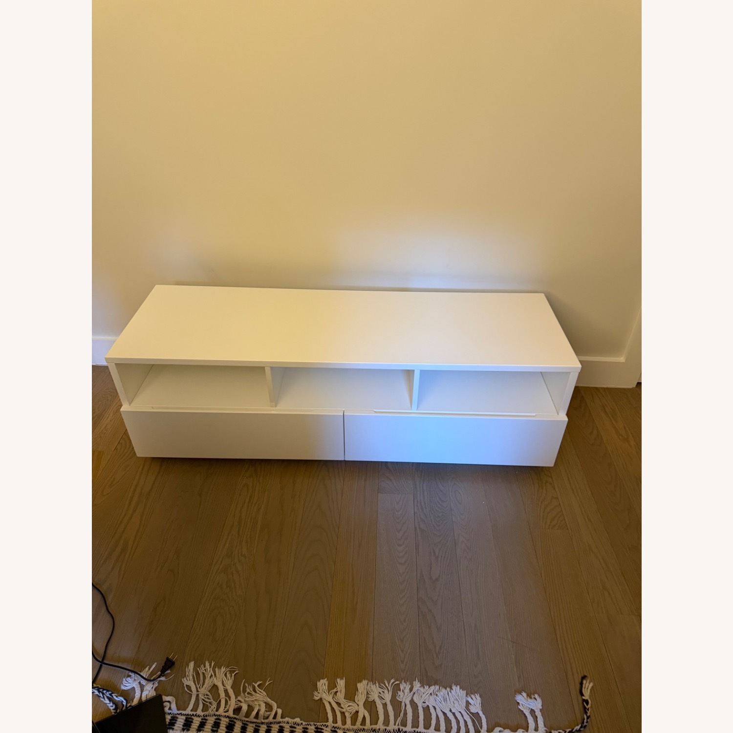 CB2 Chill White Lacquer Media Storage - image-2