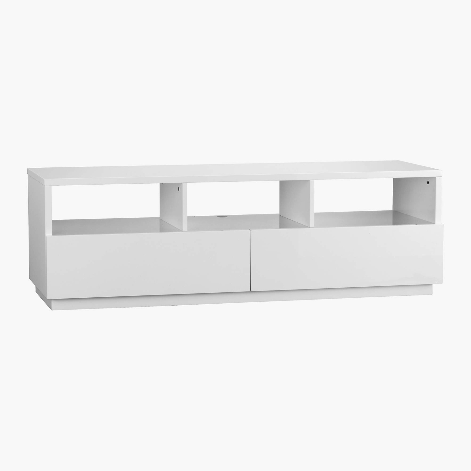 CB2 Chill White Lacquer Media Storage - image-5