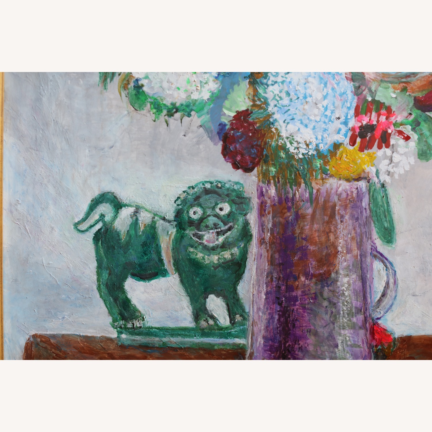 Large Still Life with Dog Figurine - image-4
