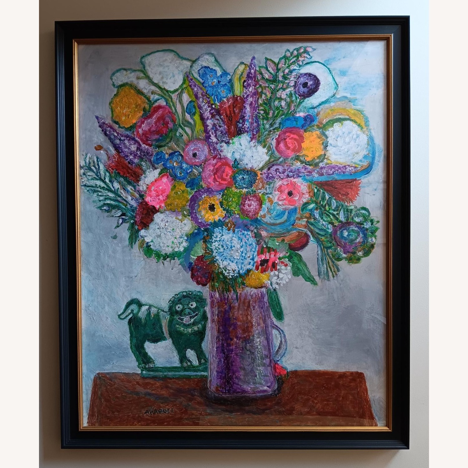 Large Still Life with Dog Figurine - image-1