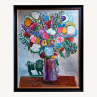 Large Still Life with Dog Figurine