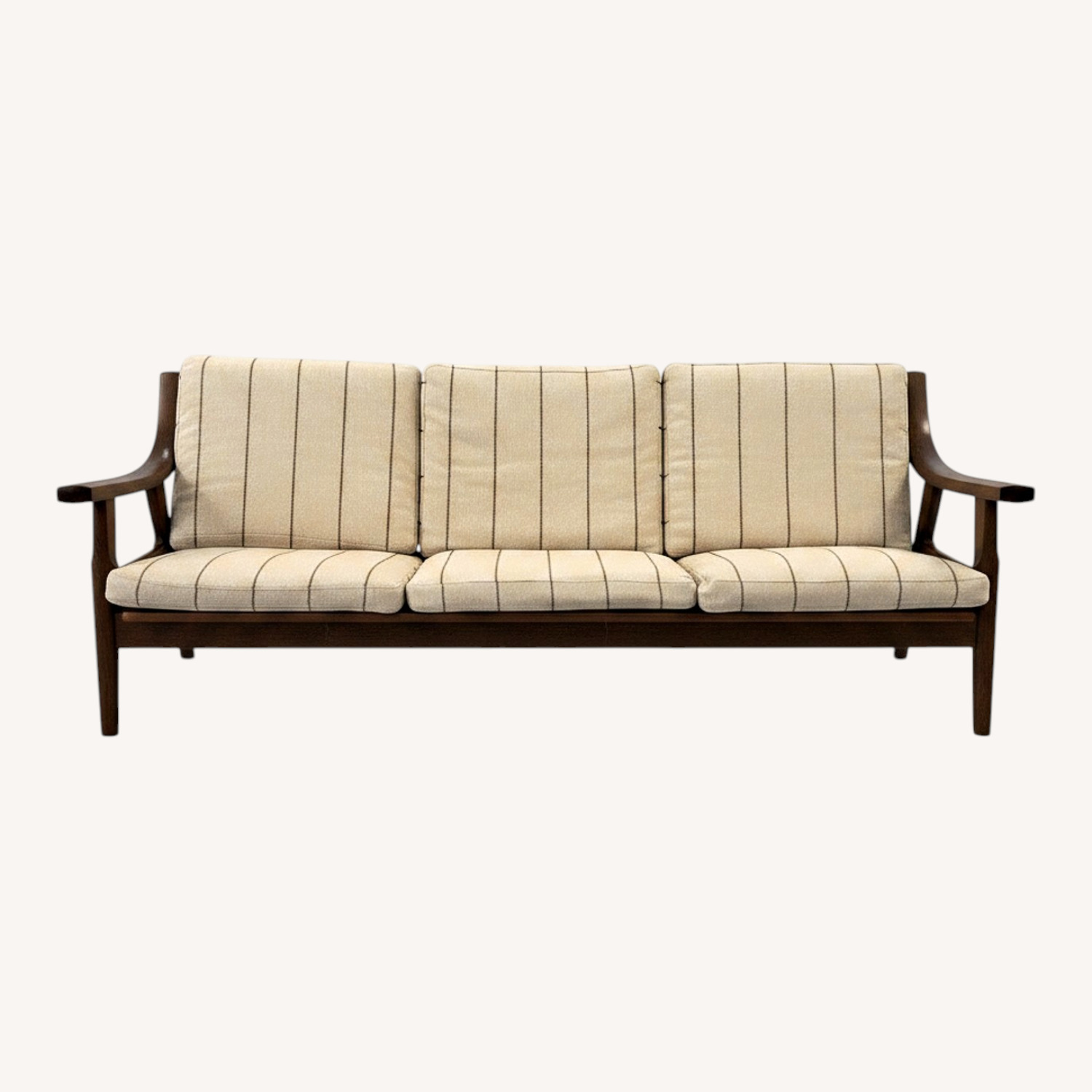 Hans Wegner Getama Dark Brown Wood 3+ Seater Sofa - image-0