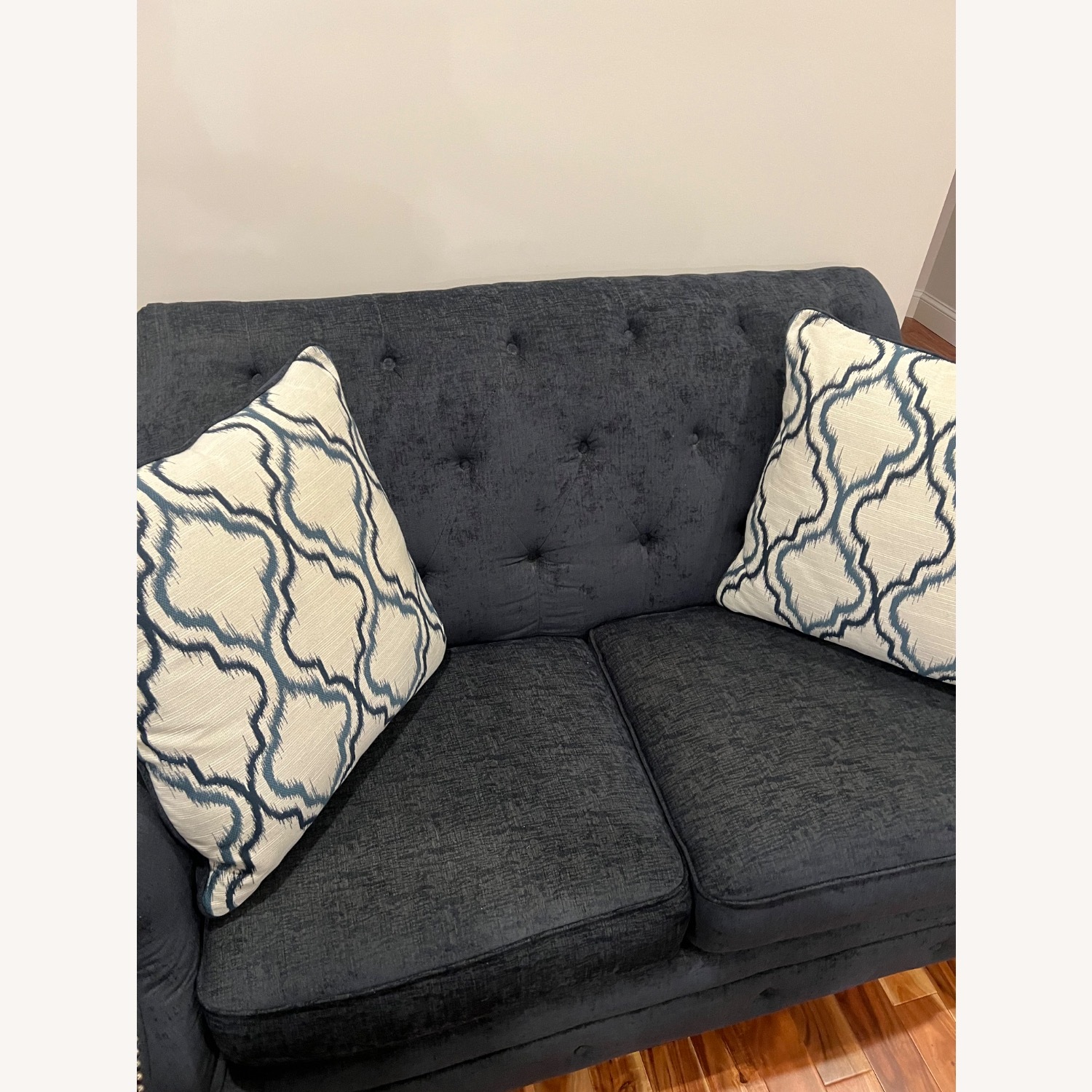 Blue Fabric 2 Seater Sofa - image-3