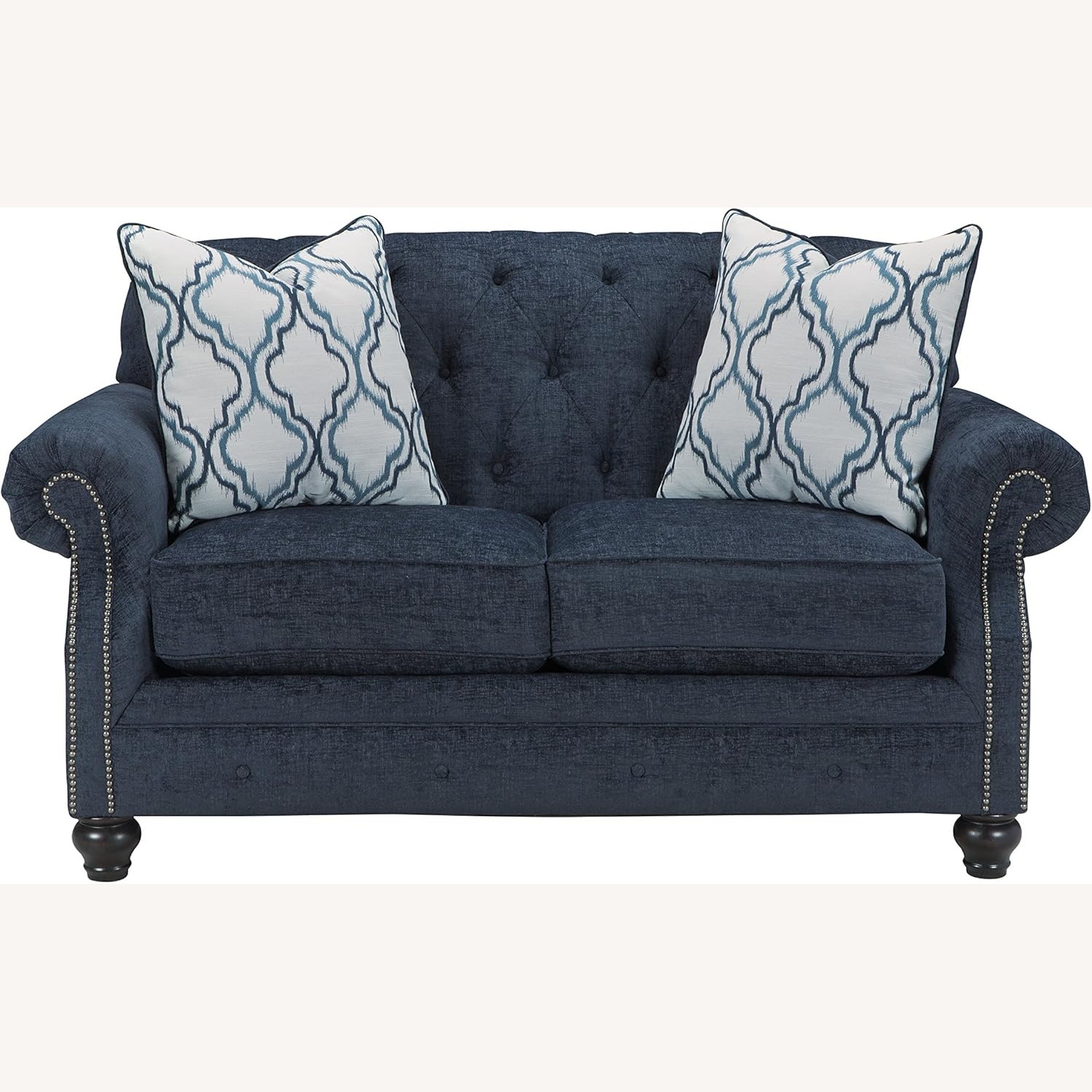 Blue Fabric 2 Seater Sofa - image-6