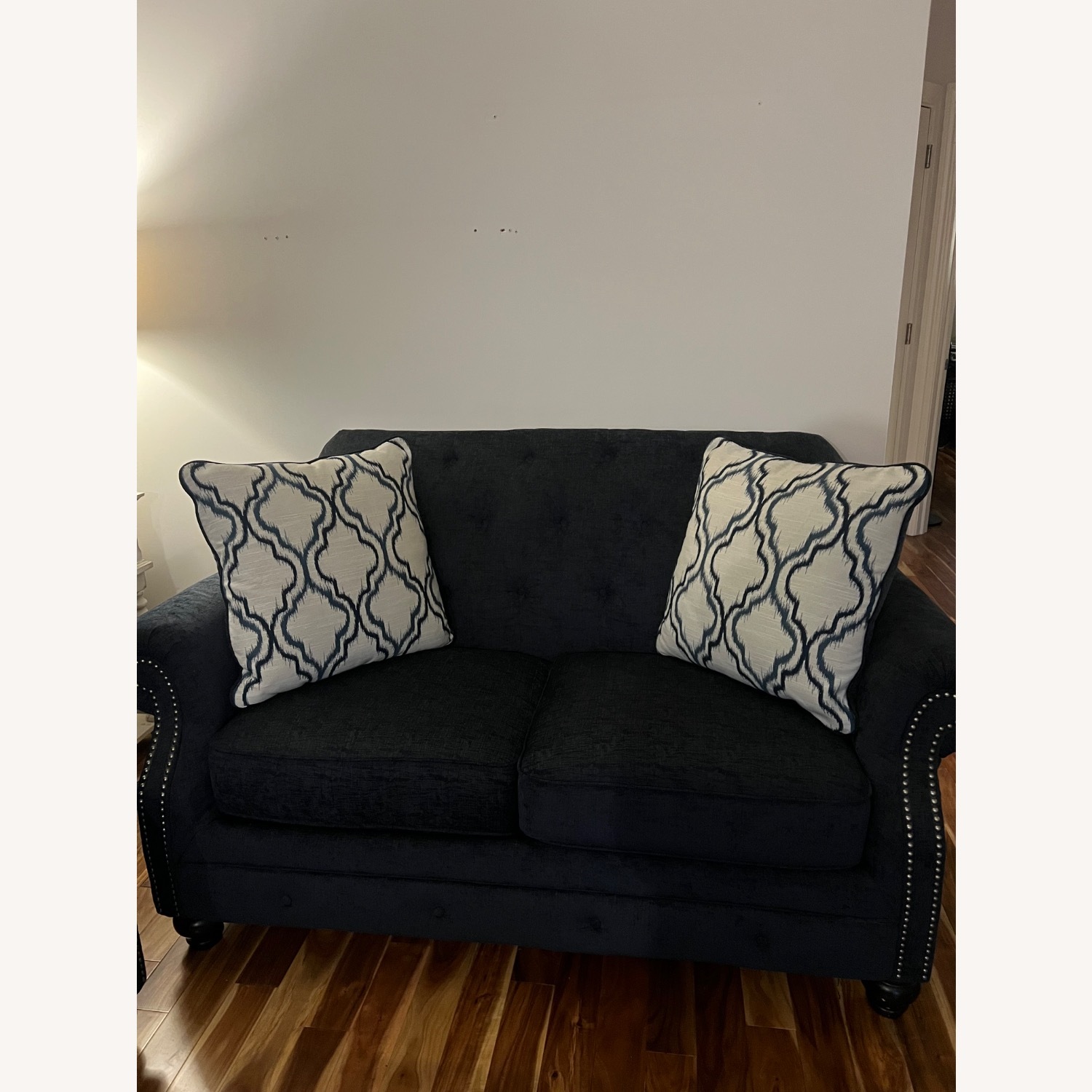 Blue Fabric 2 Seater Sofa - image-1