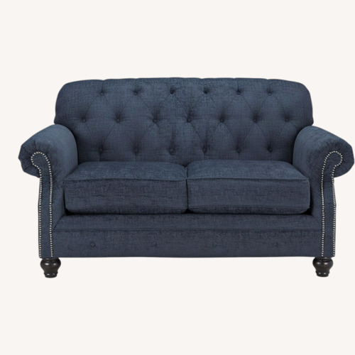 Used Blue Fabric 2 Seater Sofa for sale on AptDeco