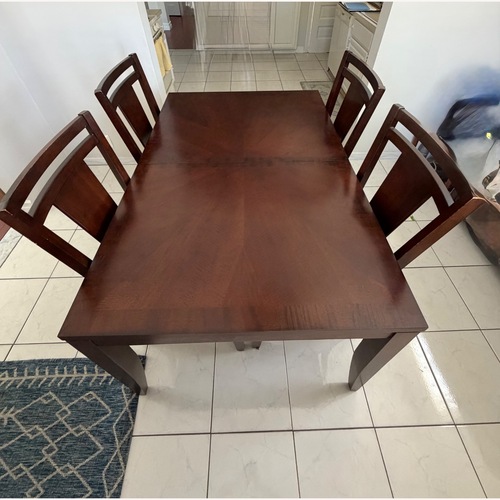 Used Raymour & Flanigan Dark Brown Wood Dining Sets for sale on AptDeco