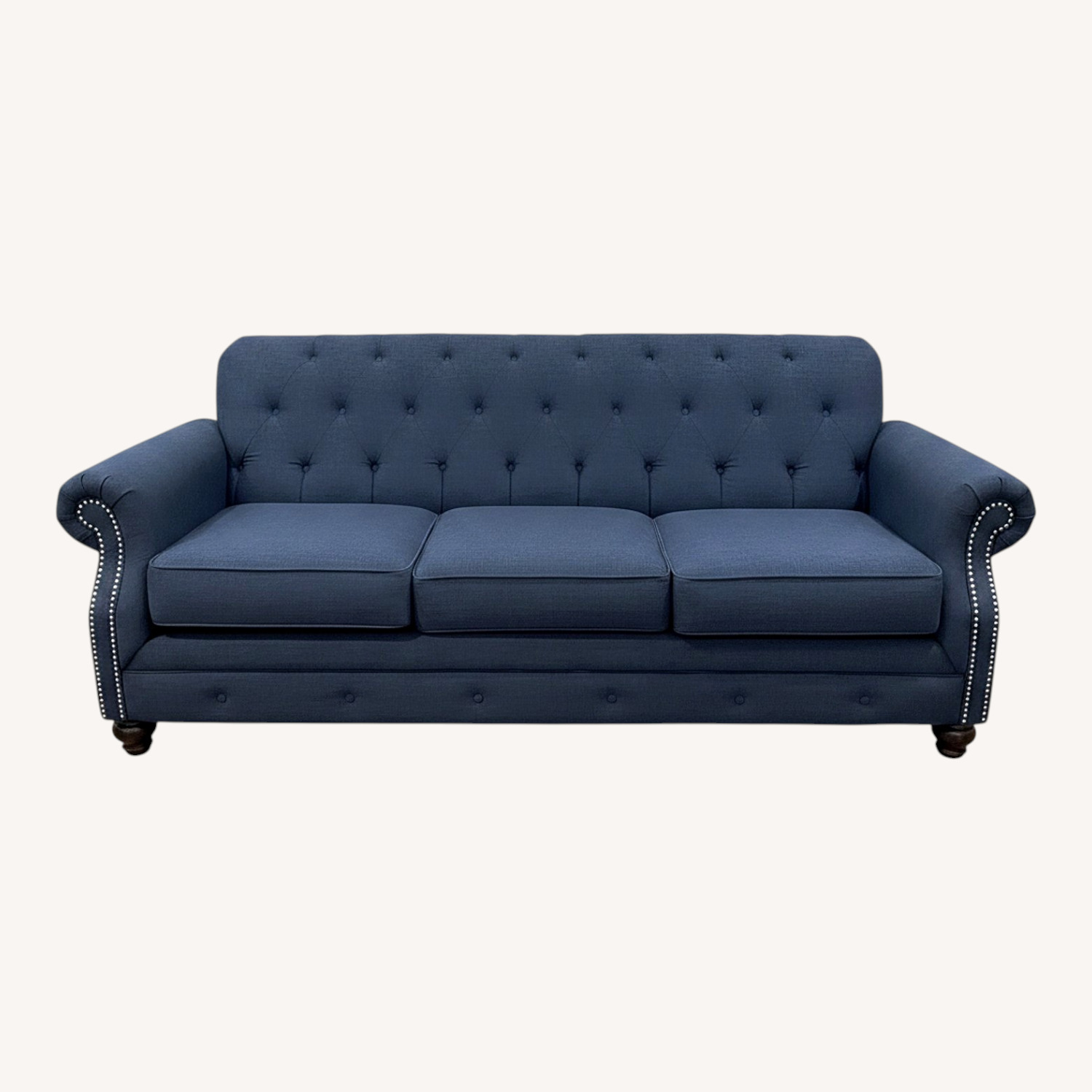 Blue Fabric 3+ Seater Sofa - image-0