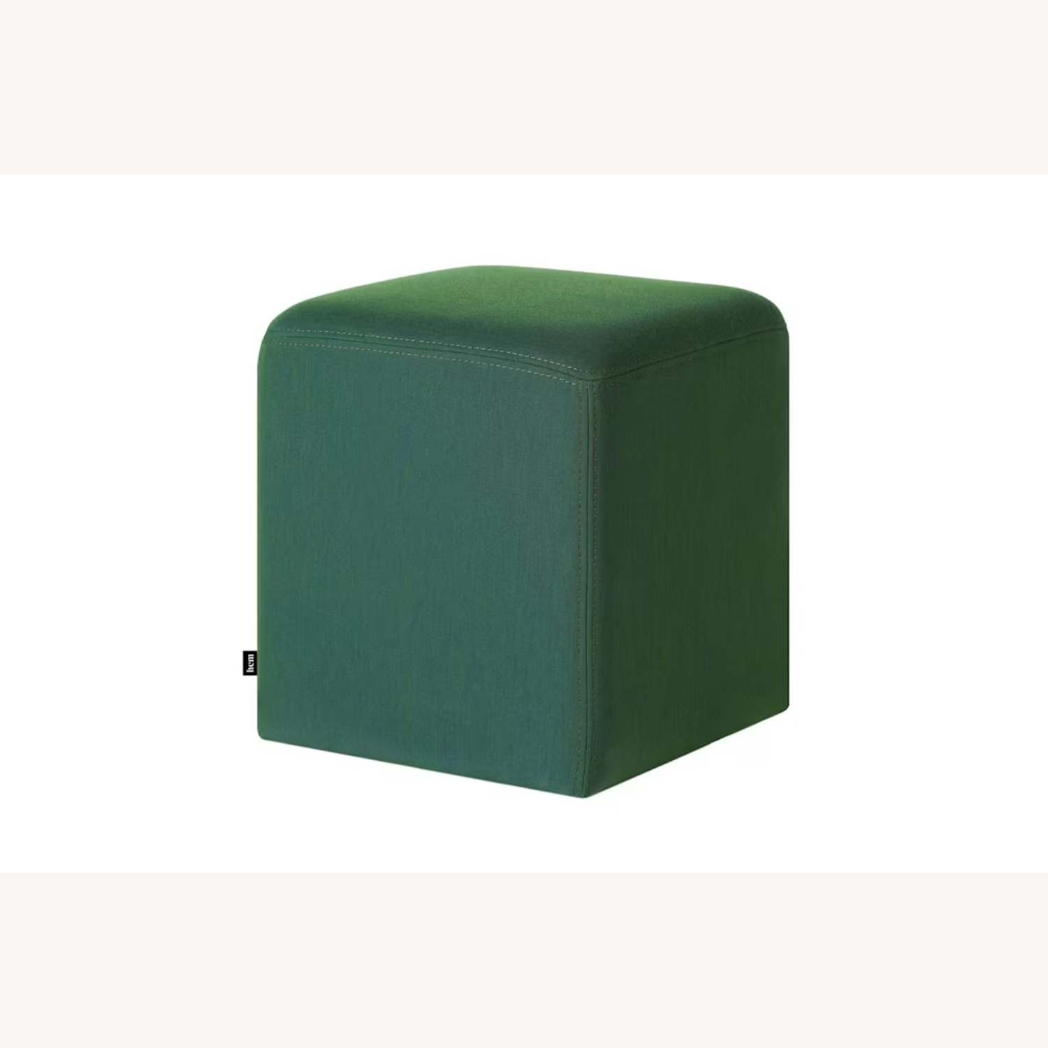 Hem Green Fabric Ottoman - image-4