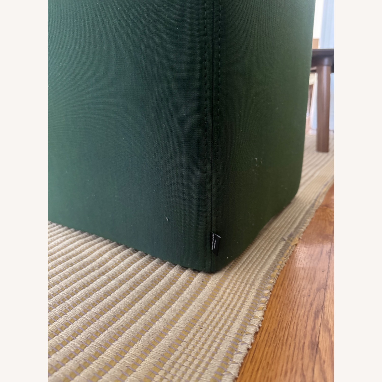 Hem Green Fabric Ottoman - image-2