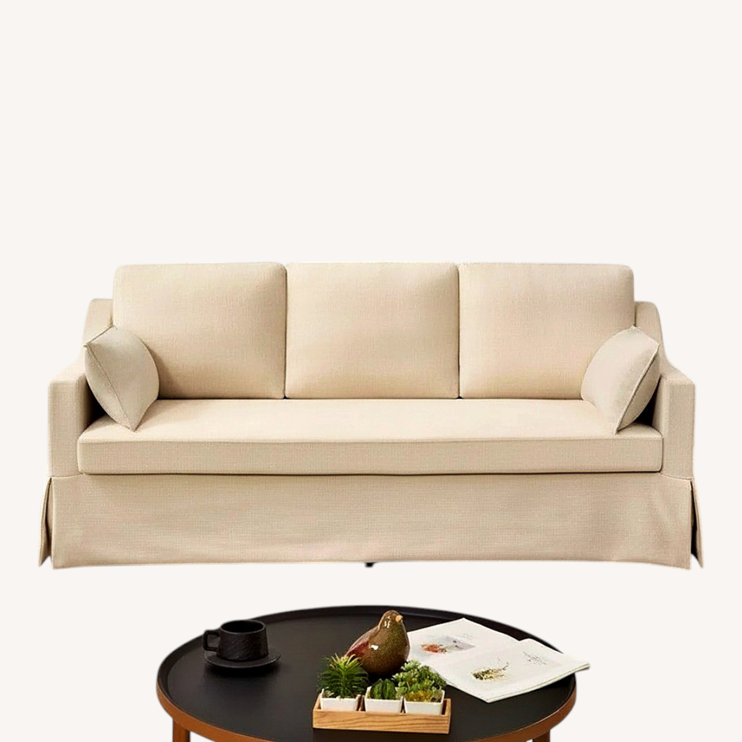 Gracie Oaks White Fabric 3+ Seater Sofa - image-5