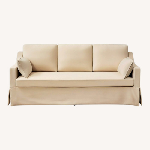 Used Gracie Oaks White Fabric 3+ Seater Sofa for sale on AptDeco