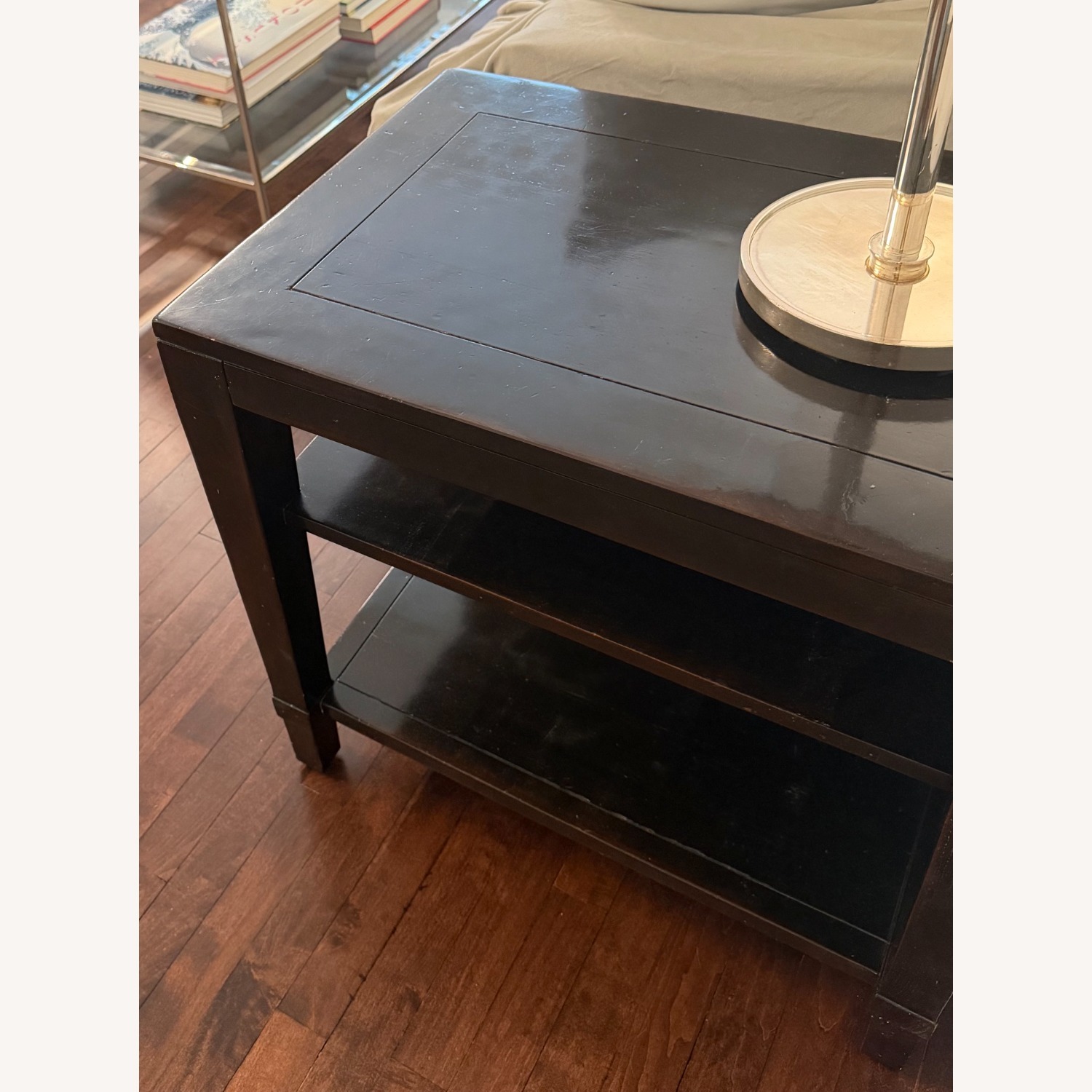 Crate & Barrel Dark Brown Wood Side Tables - image-2