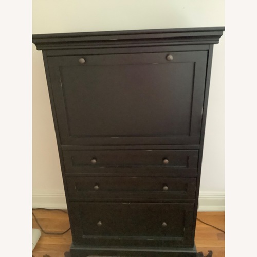 Used Ballard Designs Eastman Black Wood Desk for sale on AptDeco